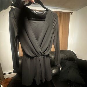 Black Long Sleeve Romper